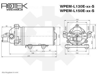 Rotek WPEM-L130E Membranpumpe 1,7l/m - Løftehøjde 90m