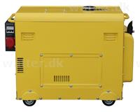 Rotek diesel generatorer 400V 50Hz (3-faset), 6 kVA, lydisoleret med elektrisk start